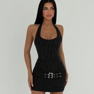 Belt Detail Striped Dress - Brand: EYYO ATELIER - Women & Kids, Baby Clothes Wholesale - TheBS Women