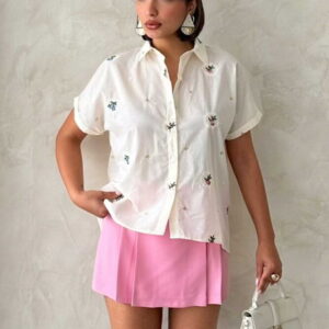 Embroidered Shirt - Stone - Brand: Topshow - Women & Kids, Baby Clothes Wholesale - TheBS Women