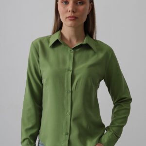 Basic Shirt - Cagla Green - Brand: Reyon - Women & Kids, Baby Clothes Wholesale - TheBS Women