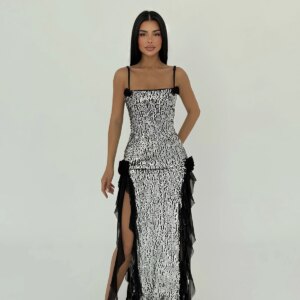 Paxton Sequined Long Slit Dress - Brand: EYYO ATELIER - Women & Kids, Baby Clothes Wholesale - TheBS Women