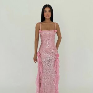 Paxton Sequined Long Slit Dress - Brand: EYYO ATELIER - Women & Kids, Baby Clothes Wholesale - TheBS Women