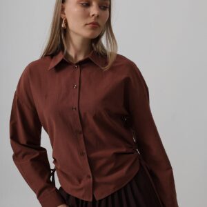 Basic Shirt With Side Tie - Dark - Brand: Reyon - Women & Kids, Baby Clothes Wholesale - TheBS Women