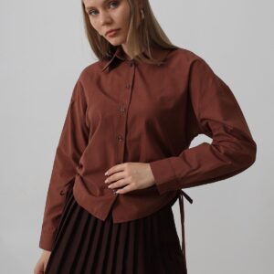 Basic Shirt With Side Tie - Dark - Brand: Reyon - Women & Kids, Baby Clothes Wholesale - TheBS Women