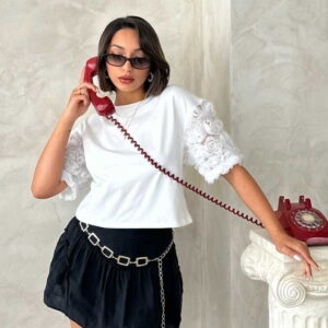 Sleeve Detailed T-Shirt - Brand: Topshow - Women & Kids, Baby Clothes Wholesale - TheBS Women