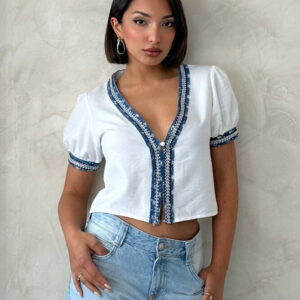 Denim Detailed Jacket - Brand: Topshow - Women & Kids, Baby Clothes Wholesale - TheBS Women