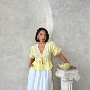 Front Tie Embroidered Voile Blouse - Brand: Topshow - Women & Kids, Baby Clothes Wholesale - TheBS Women