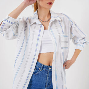Striped Oversize Shirt 20278 - Brand: Bigdart - Women & Kids, Baby Clothes Wholesale - TheBS Women