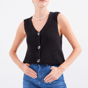 Short Knitwear Vest With Buttons - Brand: Bigdart - Women & Kids, Baby Clothes Wholesale - TheBS Women