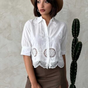 Embroidered Shirt - Cream - Brand: Topshow - Women & Kids, Baby Clothes Wholesale - TheBS Women