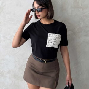 Pocket Detailed T-Shirt - Brand: Topshow - Women & Kids, Baby Clothes Wholesale - TheBS Women