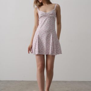 Floral Print Strappy Dress - Pink - Brand: Reyon - Women & Kids, Baby Clothes Wholesale - TheBS Women