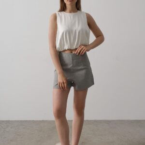 Satin Sleeveless Maybe Elastic Blouse - Ecru - Brand: Reyon - Women & Kids, Baby Clothes Wholesale - TheBS Women