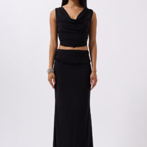 Folding Waist Detail Maxi Skirt - Brand: Black Fashion - Women & Kids, Baby Clothes Wholesale - TheBS Women