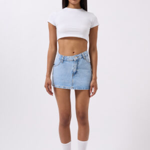 Asymmetric Waist Denim Mini Skirt - Brand: Black Fashion - Women & Kids, Baby Clothes Wholesale - TheBS Women