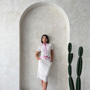 Denim Detailed Lace Shirt - Raw - Brand: Topshow - Women & Kids, Baby Clothes Wholesale - TheBS Women