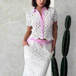 Denim Detailed Lace Shirt - Raw - Brand: Topshow - Women & Kids, Baby Clothes Wholesale - TheBS Women