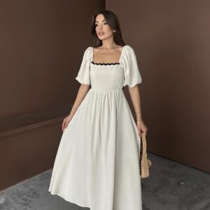 WholesaleBack Tie Linen Dress - Brand: Elisa - Women & Kids, Baby Clothes Wholesale - TheBS Women