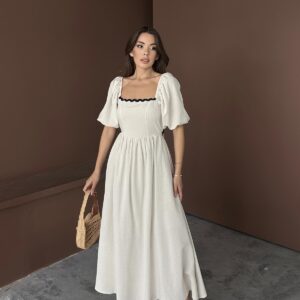 WholesaleBack Tie Linen Dress - Brand: Elisa - Women & Kids, Baby Clothes Wholesale - TheBS Women