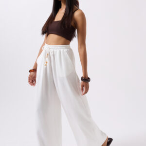 Elastic Waist Tie Detailed Trousers - Brand: Black Fashion - Women & Kids, Baby Clothes Wholesale - TheBS Women