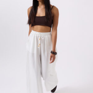 Elastic Waist Tie Detailed Trousers - Brand: Black Fashion - Women & Kids, Baby Clothes Wholesale - TheBS Women