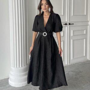 WholesaleSparkling Belted Double-breasted Dress - Brand: Elisa - Women & Kids, Baby Clothes Wholesale - TheBS Women