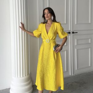 WholesaleSparkling Belted Double-breasted Dress - Brand: Elisa - Women & Kids, Baby Clothes Wholesale - TheBS Women