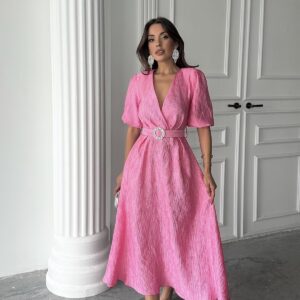 WholesaleSparkling Belted Double-breasted Dress - Brand: Elisa - Women & Kids, Baby Clothes Wholesale - TheBS Women