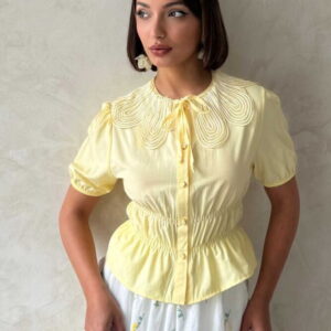 Collar Detailed Ruffle Shirt - Brand: Topshow - Women & Kids, Baby Clothes Wholesale - TheBS Women