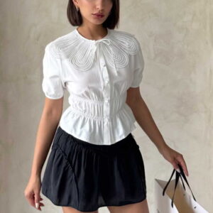 Collar Detailed Ruffle Shirt - Brand: Topshow - Women & Kids, Baby Clothes Wholesale - TheBS Women