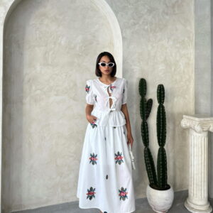 Embroidered Voile Skirt - Cream - Brand: Topshow - Women & Kids, Baby Clothes Wholesale - TheBS Women