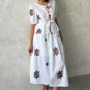 Embroidered Voile Skirt - Cream - Brand: Topshow - Women & Kids, Baby Clothes Wholesale - TheBS Women