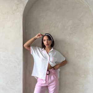 Shepherd Stitched Linen Shirt - Cream - Brand: Topshow - Women & Kids, Baby Clothes Wholesale - TheBS Women