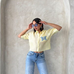 Butterfly Detailed Pleated Shirt - Brand: Topshow - Women & Kids, Baby Clothes Wholesale - TheBS Women