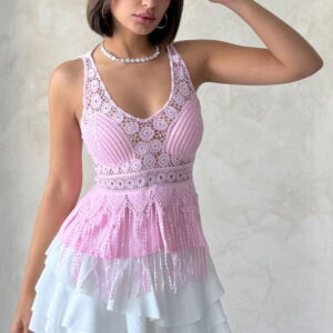 Wholesale BlouseWith Guipure Detailed Strap