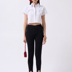 Ribbon Detail Crop Shirt - Brand: Black Fashion - Women & Kids, Baby Clothes Wholesale - TheBS Women