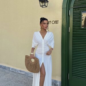 Button Detail Long Dress - Brand: EYYO ATELIER - Women & Kids, Baby Clothes Wholesale - TheBS Women