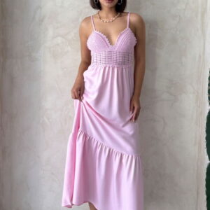 Linen Strap V-Neck Halter Dress - Brand: Topshow - Women & Kids, Baby Clothes Wholesale - TheBS Women