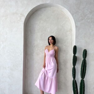 Linen Strap V-Neck Halter Dress - Brand: Topshow - Women & Kids, Baby Clothes Wholesale - TheBS Women