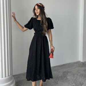 WholesaleBalloon Sleeve Belted Dress - Brand: Elisa - Women & Kids, Baby Clothes Wholesale - TheBS Women