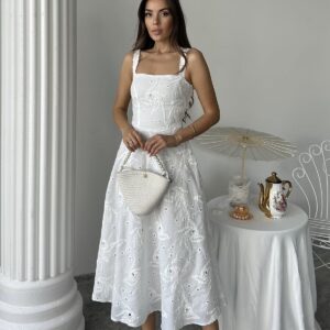 Wholesale White Back Corset Detailed Long Dress - Brand: Elisa - Women & Kids, Baby Clothes Wholesale - TheBS Women