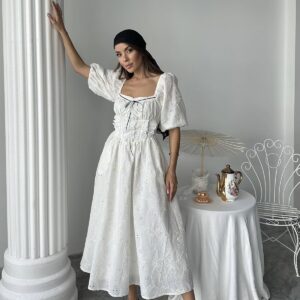 WholesaleLace Detailed Embroidered Dress - Brand: Elisa - Women & Kids, Baby Clothes Wholesale - TheBS Women