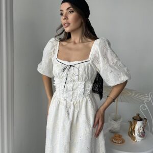 WholesaleLace Detailed Embroidered Dress - Brand: Elisa - Women & Kids, Baby Clothes Wholesale - TheBS Women