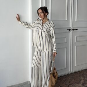 WholesaleStriped Satin Suit - Brand: Elisa - Women & Kids, Baby Clothes Wholesale - TheBS Women