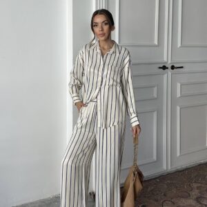 WholesaleStriped Satin Suit - Brand: Elisa - Women & Kids, Baby Clothes Wholesale - TheBS Women