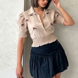 D1779 Sleeve-Length Skirt Buttoned Shirt - Brand: Topshow - Women & Kids, Baby Clothes Wholesale - TheBS Women