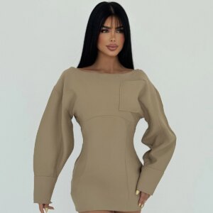 Pocket Detail Long Dress - Brand: EYYO ATELIER - Women & Kids, Baby Clothes Wholesale - TheBS Women