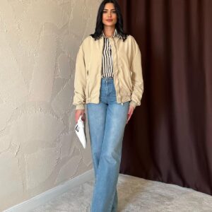 Pieced Bomber Jacket - Light - Brand: Elisa - Women & Kids, Baby Clothes Wholesale - TheBS Women