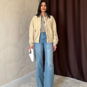 Pieced Bomber Jacket - Light - Brand: Elisa - Women & Kids, Baby Clothes Wholesale - TheBS Women