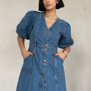 Denim Dress - Blue - Brand: Elisa - Women & Kids, Baby Clothes Wholesale - TheBS Women