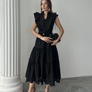 Frilled Button Dress - Brand: Elisa - Women & Kids, Baby Clothes Wholesale - TheBS Women